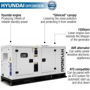 Hyundai DHY28KSEm 1500rpm 28kW / 35kVA Single Phase Diesel Generator